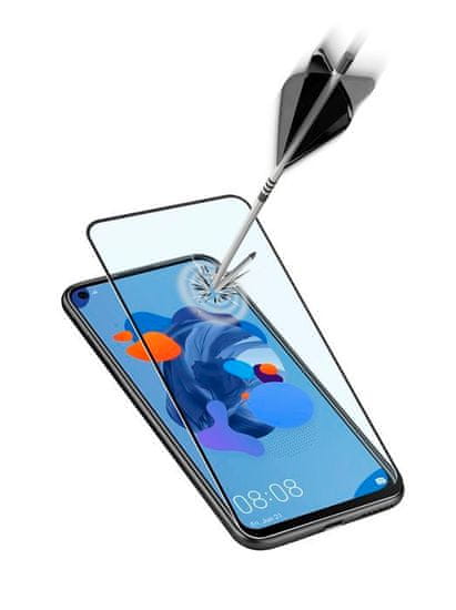 CellularLine zaščitno steklo za Huawei P40 Lite/P20 Lite 2019, kaljeno, črno