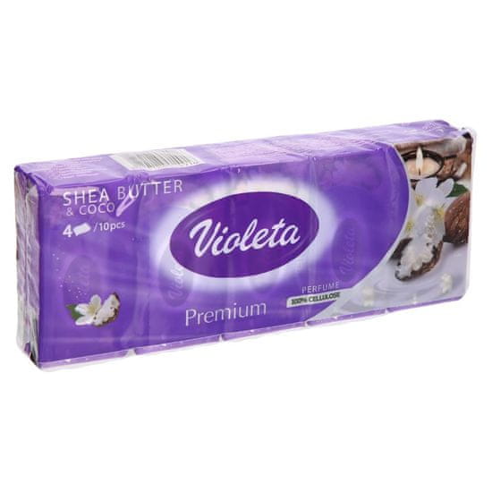 Violeta robčki Shea Butter & Coco, 4-slojni, 10 x 10/1