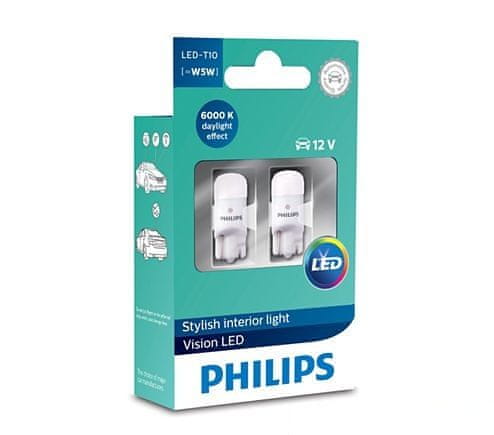 Philips T10 LED 12V 0,9W Vision LED 6000K X2