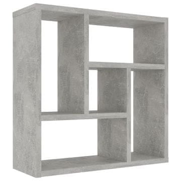 Vidaxl Stenska polica betonsko siva 45,1x16x45,1 cm inženirski les
