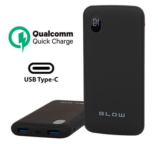 Blow PB16A Powerbank prenosna baterija, 16000 mAh, Quick Charge 3.0, črna