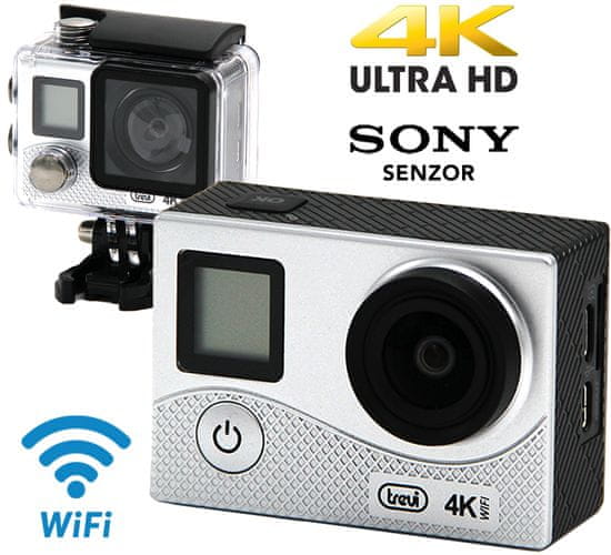 Trevi GO 2500-4K aktivna športna kamera, 4K-UHD,WiFi, Sony senzor, srebrna