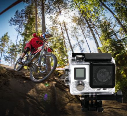 Action Camera Trevi GO 2500 4K - Doppio Display, Wi-Fi, Impermeabile 30M, Con App E Custodia Subacquea