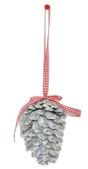 DUE ESSE komplet božičnih storžev, srebrni, 11 cm, 10 kosov