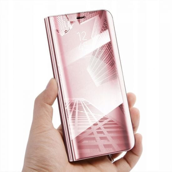 Onasi Clear View ovitek za Huawei P40 Lite, preklopni, roza