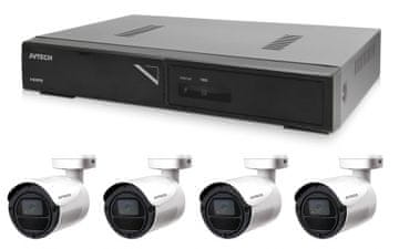Avtech Komplet kamer 1x NVR AVH1104 in 4x 2MPX IP Bullet kamera DGM2103SV + 4x UTP kabel 1x RJ45 - 1x RJ45 Cat5e 15m!