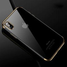 Elegance ovitek za Apple iPhone 11 Pro, silikonski, ultra tanek, prozoren z zlatim robom