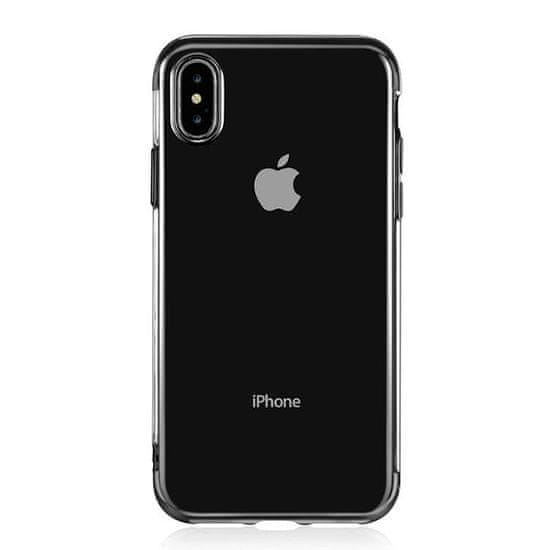 Elegance ovitek za Apple iPhone SE 2020/8/7, silikonski, tanek, prozoren s črnim robom