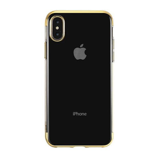 Elegance ovitek za Apple iPhone SE 2020/8/7, silikonski, tanek, prozoren z zlatim robom
