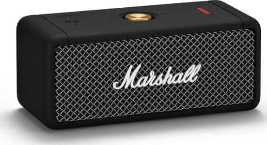 Prenosni eleganten retro zvočnik Marshall Emberton BT Bluetooth Power 20 W stereo zvočni ojačevalnik razreda D zaprt pasivni oddajnik Polnjenje USB-C polnjenje v več kot 20h Polnilni obseg signala 10m Vgrajena večfunkcijska tipka Majhna teža Majhna velikost Hitro polnjenje v 20 minutah 5 ur delovanja Odpornost na vodo ipx7 super zvok 360 stopinj