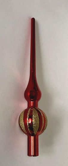 DUE ESSE božična špica, rdeča z zlato črto, 20 cm