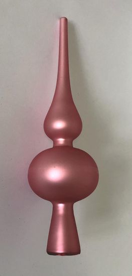 DUE ESSE božična steklena špica, biserna, roza, 20 cm