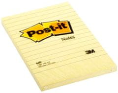 3M Post-it samolepilni lističi, 102x152 mm, s črtami, rumeni (660)