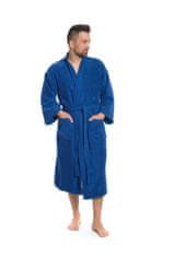 Interkontakt Moški kopalni plašč model KIMONO 03 Blue Navy Kopalni plašč velikost XL