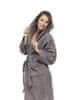 Ženski kopalni plašč s kapuco 02 Temno siv kopalni plašč velikost M