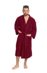 Interkontakt Moški kopalni plašč model KIMONO 04 Bordeaux Kopalni plašč velikost XL