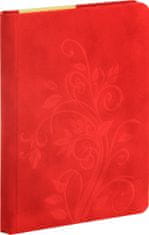 nb grafo Notes A6 črte trde platnice, 96 listov, 0363.03, Floral rdeč