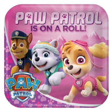 Amscan Krožniki Paw Patrol roza 23 cm 8 kosov.