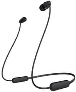 Moderne brezžične Bluetooth 5.0 slušalke sony wi-c200 glasovni asistenti večnamenski gumb handsfree mikrofon 15 ur na eno polnjenje hitro polnjenje 10 minut za dodatno uro delovanja udobne v ušesih dinamičen živ zvok zaradi 9 mm gonilnikov