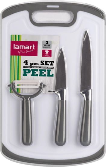 Lamart komplet nož, strgalo, deska za rezanje (LT2097)