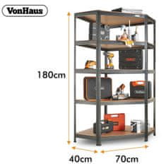 VonHaus kotni regal s 5 policami (15/372)