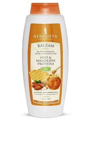 Kozmetika Afrodita balzam za lase, med & mandljevi proteini, 400 ml