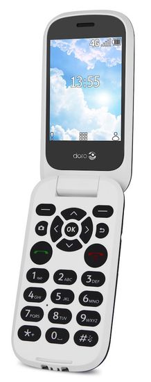 Doro 7060 mobilni telefon, črn-bel