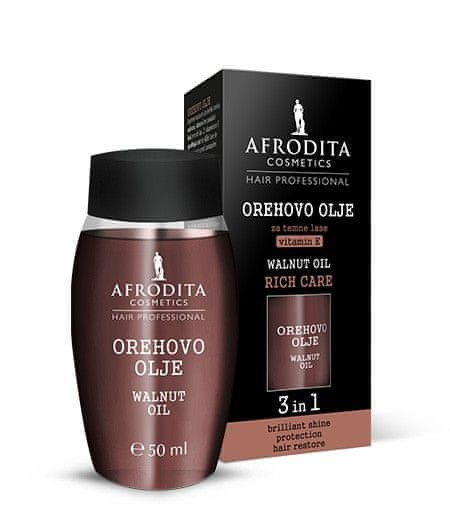 Kozmetika Afrodita olje za lase, orehovo, za temne lase, 50 ml