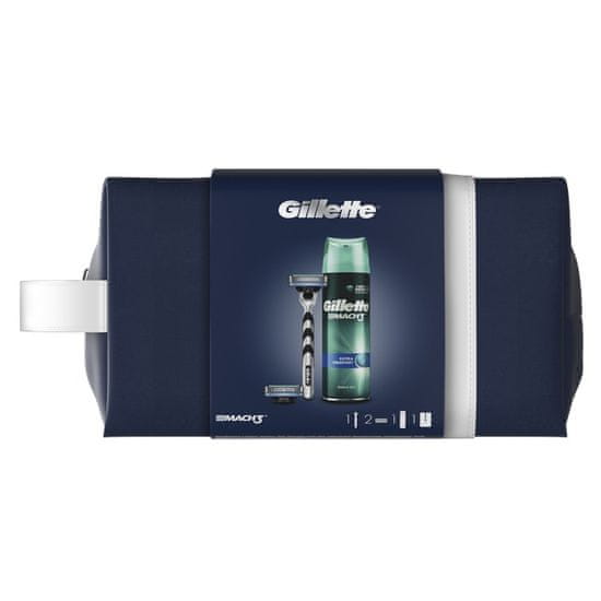 Gillette darilni set Mach3 brivnik + nastavek + gel za britje