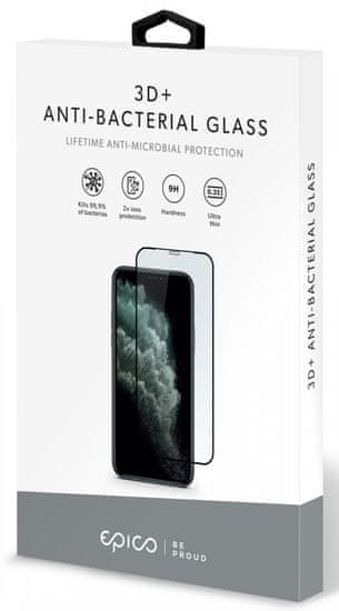 EPICO Anti-bacterial 3D+ Glass zaščitno steklo za iPhone X/XS/11 Pro, črno