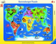 Ravensburger Zemljevid sveta z živalmi 30-48d