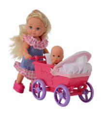 Simba Evička lutka za sprehod, z otroškim vozičkom
