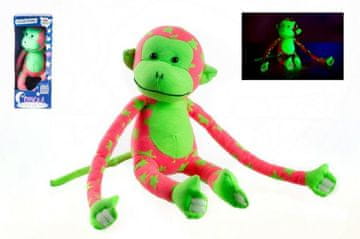 Teddies V temi svetleča se opica plišasta roza/zelena v škatli
