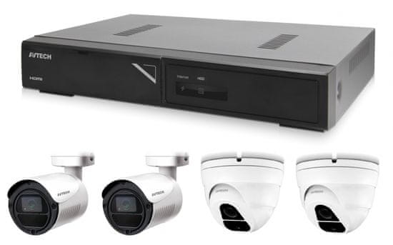 Avtech Komplet kamer 1x NVR AVH1104, 2x 2MPX IP Bullet kamera DGM2103SV in 2x 2MPX IP Dome kamera DGM2203SVSE + 4x UTP kabel 1x RJ45 - 1x RJ45 Cat5e 15m!