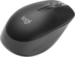 Logitech M190 brezžična optična miška, črna