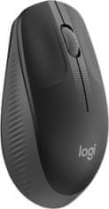 Logitech M190 brezžična optična miška, črna