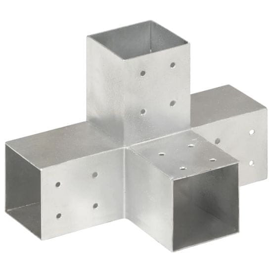 shumee vidaXL Spojnik za steber X oblike pocinkana kovina 81x81 mm
