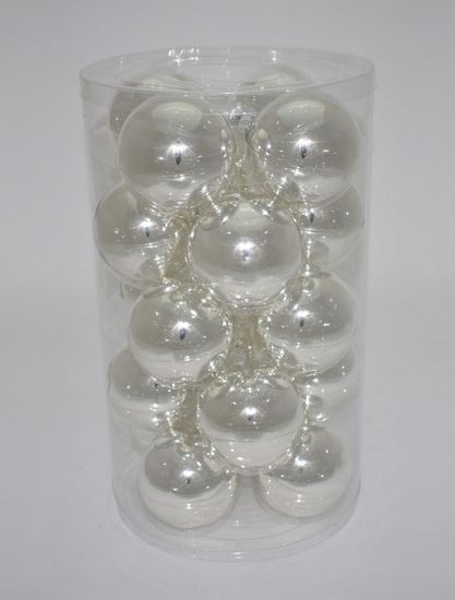 DUE ESSE Set 20 srebrnih steklenih božičnih kroglic, Ø 8 cm
