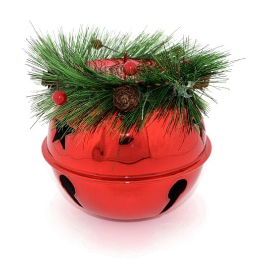 DUE ESSE Božični svečnik Ø 14 cm - zvonček z vejico, rdeč