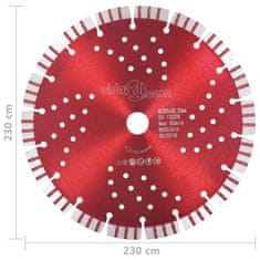 Vidaxl Diamantni rezalni disk s turbo in luknjami iz jekla 230 mm