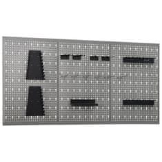 Vidaxl Stenske plošče za obešanje orodja 3 kosi 40x58 cm jeklo
