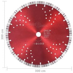 Vidaxl Diamantni rezalni disk s turbo in luknjami iz jekla 300 mm