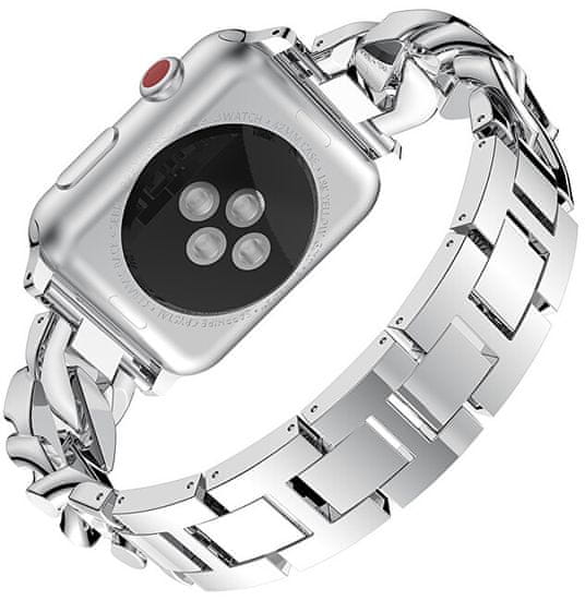4wrist Metal bracelet with stones for Apple Watch - Silver - 38/40 mm