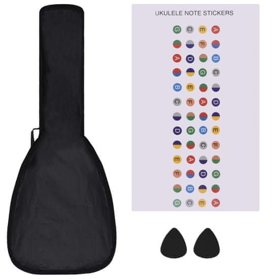 Greatstore Otroški ukulele soprano s torbo črn 21"