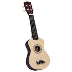 Greatstore Otroški ukulele soprano s torbo svetel les 21"