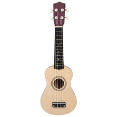 Greatstore Otroški ukulele soprano s torbo svetel les 21"