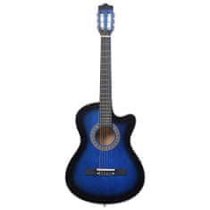 Vidaxl Akustična kitara s 6 strunami modra in črna 38"