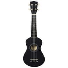 Greatstore Otroški ukulele soprano s torbo črn 21"