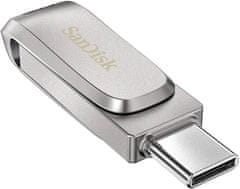 SanDisk Ultra Dual Luxe USB C in USB spominski ključek, 1 TB, srebrn