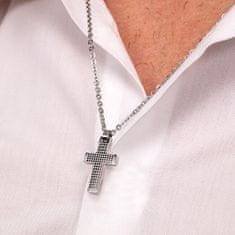 Morellato Moška jeklena ogrlica s križcem Motown SALS45